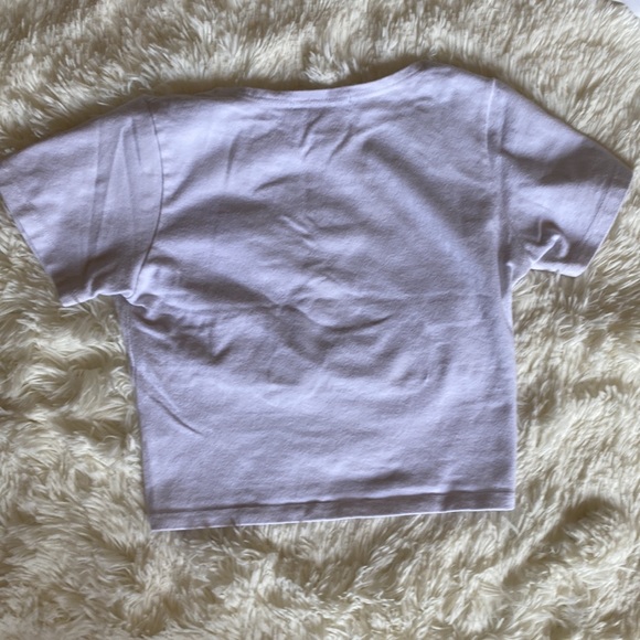 nice fitting white cross over crop top. from brandy melville - Picture 3 of 3